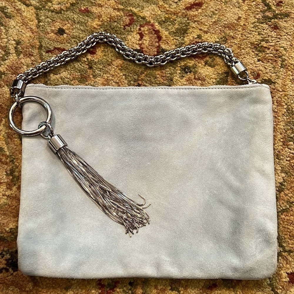 Jimmy Choo Authentic blue/grayish colored suede purse